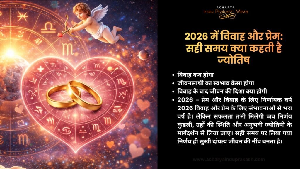 2026 में विवाह और प्रेम सही समय क्या कहती है ज्योतिष