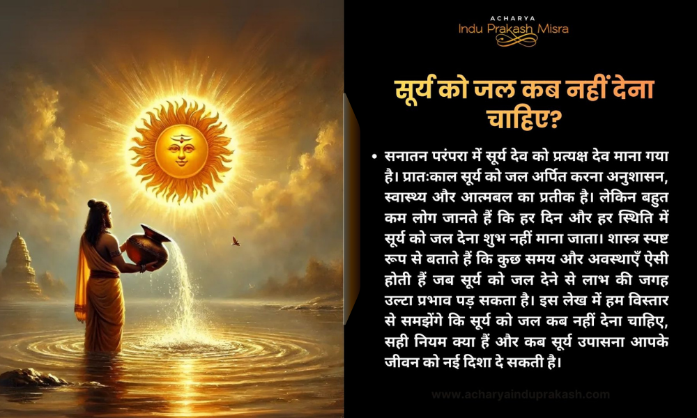 सूर्य को जल कब नहीं देना चाहिए