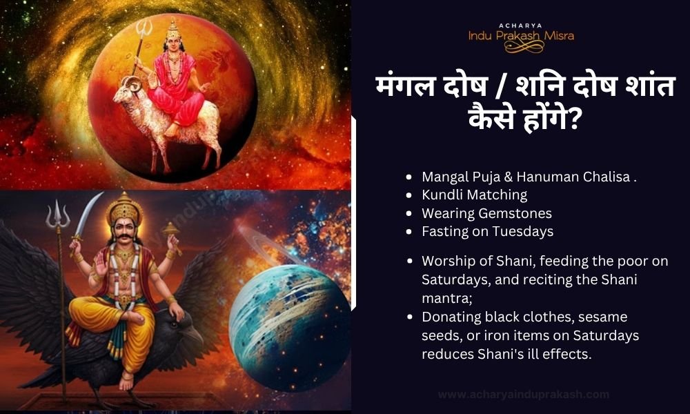 मंगल दोष / शनि दोष शांत कैसे होंगे?