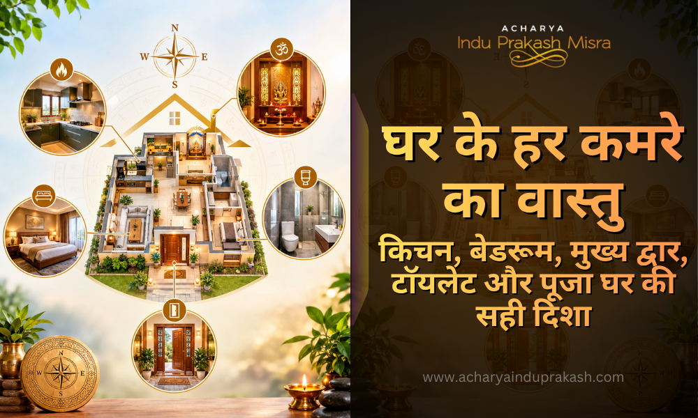 घर के हर कमरे का वास्तु: किचन, बेडरूम, मुख्य द्वार, टॉयलेट और पूजा घर की सही दिशा
